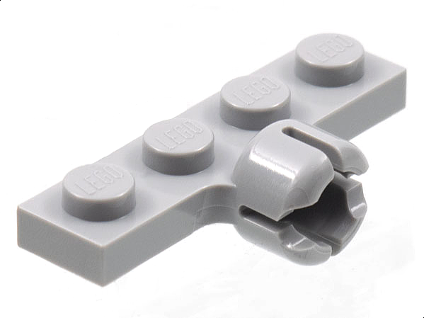 Plate, Modified 1 x 4 with Tow Ball Socket, Short, 4 Slots (7mm Socket Length)