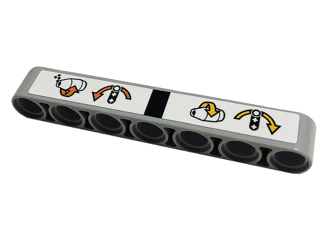 Technic, Liftarm Thick 1 x 7 with Yellow and Orange Arrows and Concrete Mixer Drum Pattern (Sticker) - Set 42112