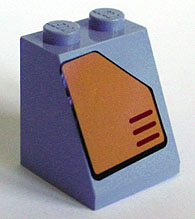 Slope 65 2 x 2 x 2 with Bottom Tube with Orange Panel with Cut Top Right Corner Pattern (Sticker) - Set 7708