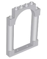 Door, Frame 1 x 6 x 7 Arched with Notches and Rounded Pillars