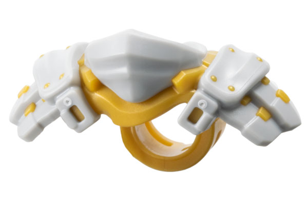 Minifigure Armor Shoulder Pads and Wrap with Molded Pearl Gold Rivets and Scabbard for 2 Katanas Pattern