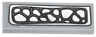 Tile 1 x 3 with Silver Crocodile Scales Pattern (Sticker) - Set 70126