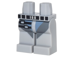 Hips and Legs with Sand Blue and Dark Bluish Gray Straps, Black Belt and 2 Black Straps with Silver Buckles Pattern