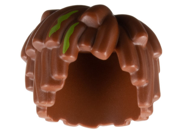 Minifigure, Hair Short Layered Mop Top with Lime Streaks Pattern