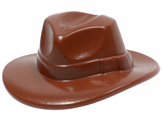 Minifigure, Headgear Hat, Wide Brim Outback Style (Fedora)