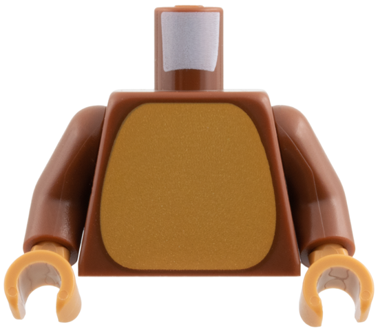 LEGO part Torso Medium Nougat Belly Pattern / Reddish Brown Arms / Medium Nougat Hands 973pb6443c01