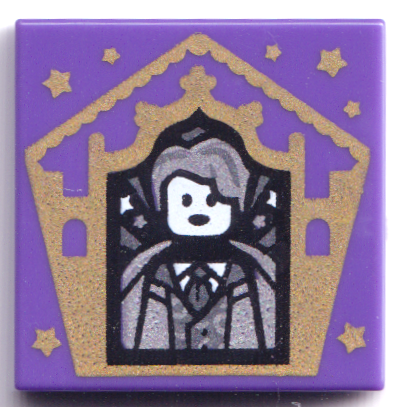 Piastrella 2 x 2 with HP Chocolate Frog Card Gilderoy Lockhart Pattern