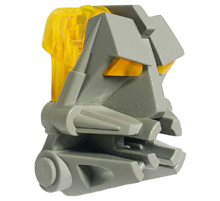 Bionicle Head Connector Block 3 x 4 x 1 2/3 with Trans-Neon Yellow Eye / Brain Stalk (32553 / 32554)