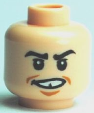 LEGO part Minifigure, Head Male Black Eyebrows and Grin Missing Tooth Pattern (HP Marcus Flint) 3626pb0490