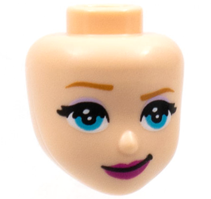 Mini Doll, Head Friends with Medium Nougat Eyebrows, Medium Azure Eyes and Magenta Lips with Smirk Pattern
