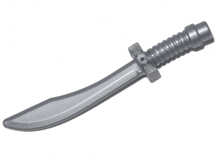 Minifigure, Weapon Sword, Saber/Dao Curved Blade and Hilt with Bar End