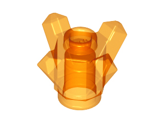 LEGO part Roche 1 x 1 Cristal 4 Pointes (Steen, Rond 1 x 1 avec 4 Ailettes/Pointes Ascendantes) 11127