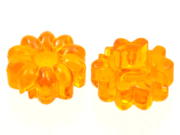 Clikits, Icon Flower 10 Petals 2 x 2 Small with Hole, Polished (Transparent Colors Only)