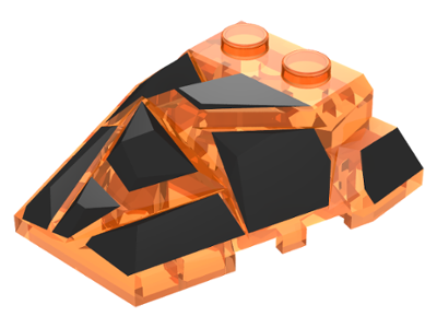 Wedge 4 x 4 Fractured Polygon Top with Black Facets Pattern